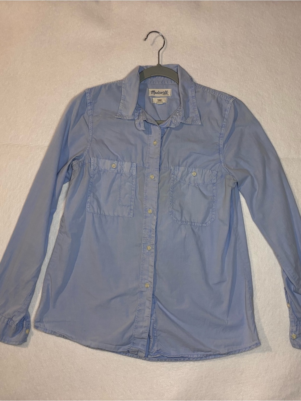 Madewell Boyshirt Light Blue Lightweight 100% Cotton  Button-Up Woman’s Small